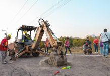 Moni Valdez arranca pavimentación de la calle Michoacán en la colonia Luis Donaldo Colosio