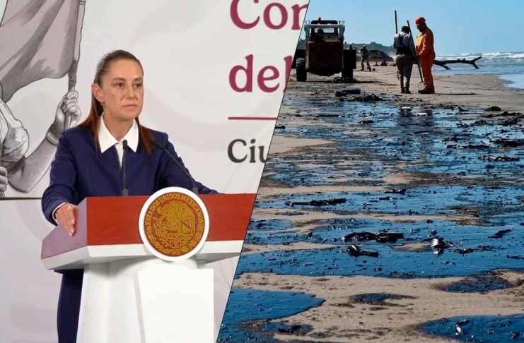 Derrame en el Golfo apunta a empresa privada y descarta responsabilidad de PEMEX: Claudia Sheinbaum