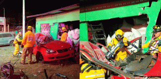 Auto choca contra domicilio en la Morelia-Pátzcuaro; hay un herido de gravedad