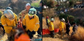 Bomberos rescatan a hombre que estaba dentro de un río de aguas negras en Morelia