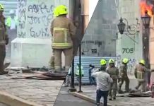 Tensión en marcha del 8M bomberos son agredidos mientras atendían emergencias