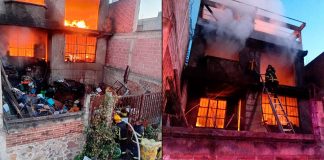 Arde domicilio en la colonia Las Palmas, Zitácuaro