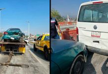 Se registra carambola vehicular en el Puente Eréndira, frente la Central de Abastos de Morelia