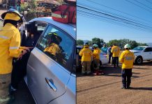 Aparatosa volcadura en la carretera Morelia-Pátzcuaro deja a una persona lesionada