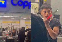 VIDEOS // Sujeto se encierra en COPPEL con arma blanca; asegura que el CJNG lo perseguía