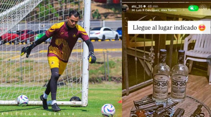 Portero del Atlético Morelia presume armas y tequila en Instagram