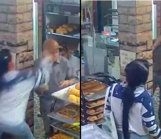 #VIDEO // Mujer golpea a un abuelito en su panadería porque no la atendió rápido