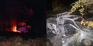 Delincuentes queman vehículos en la libre Pátzcuaro-Uruapan