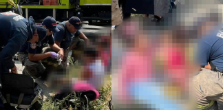 Accidente de moto deja 3 menores y una mujer lesionados; Bomberos Morelia los auxilian