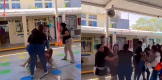 #VIDEO // Madres de familia pelean en festival de la primavera