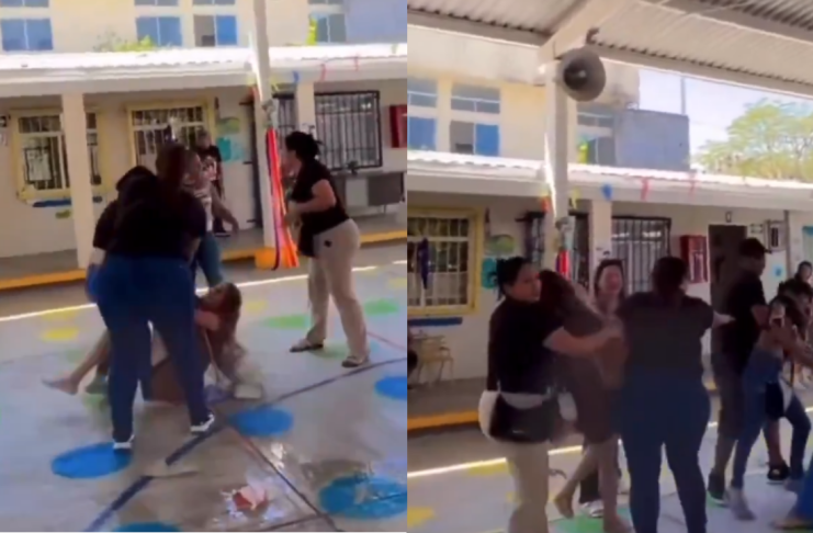 #VIDEO // Madres de familia pelean en festival de la primavera