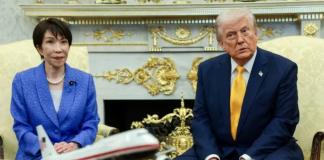 Trump hace chiste de Pearl Harbor durante su reunión con la primera ministra de Japón