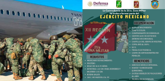 La 21/a. Zona Militar invita a mujeres y hombres a formar parte del Ejército Mexicano