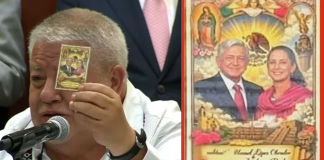 “Se están zurrando de miedo” senador de Morena muestra imagen religiosa de Sheinbaum y AMLO