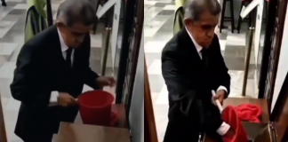 #VIDEO | Captan a presunto colaborador de catedral tomando dinero de las limosnas