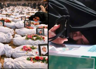 #VIDEO // Dolor colectivo: multitud despide a más de 160 víctimas de escuela bombardeada