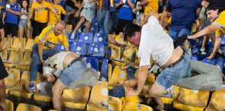 #VIDEO FUERTE // Aficionados de Tigres protagonizan brutal pelea en las gradas de ‘El Volcán’