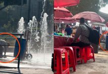 #VIDEO | Captan a taquero usando agua de fuente pública para su puesto