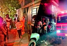 Oficiales de Guardia Nacional auxilian a familia durante incendio, en Zamora