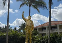 #Video || Estatua dorada de Donald Trump roba reflectores antes del regreso del PGA Tour a Doral