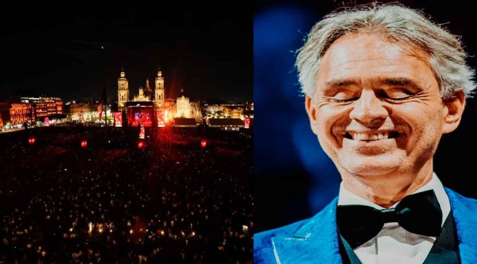 Andrea Bocelli conquista el Zócalo con concierto gratuito ante miles de asistentes en CDMX