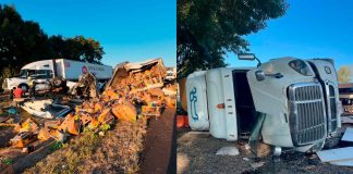 Choque entre tres tractocamiones deja dos heridos en la México-Guadalajara