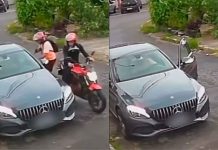 VIDEO | Ladrón intenta robar un Mercedes y se rinde por no saber usarlo