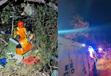 Paramédicos rescatan a motociclista que se fue a un barranco, en Tacámbaro