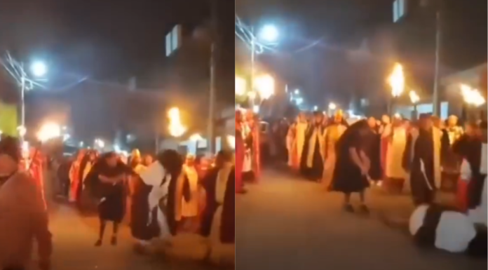 #VIDEO || Caída durante representación de Jueves Santo deja a actor lesionado