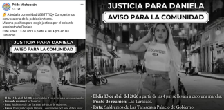 Indignación en Morelia: convocan a marcha por Daniela, mujer trans asesinada y abandonada en una canaleta
