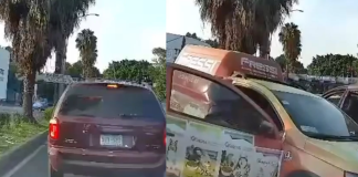 #Video || Camioneta de carga impacta vehículo detenido en semáforo en Coyoacán; choque queda captado en video