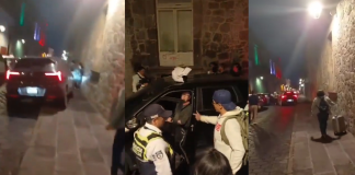 #Video || Choque en el Centro Histórico de Morelia desata persecución; automovilista intentó huir tras arrollar a motociclista