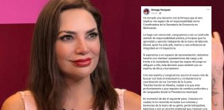 Omega Vázquez anunció su separación del cargo como Coordinadora de la Secretaría de Economía en Michoacán, para buscar la coordinación de los Comités de la 4T en Morelia