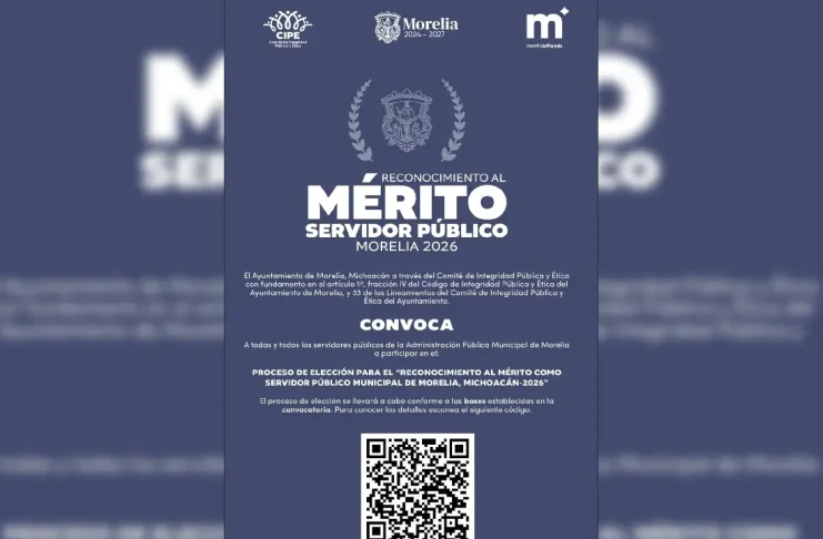 Gobierno de Morelia convoca al Reconocimiento al Mérito como Servidor Público 2026