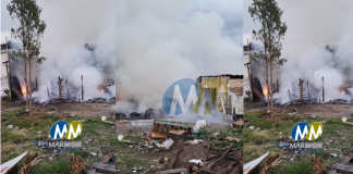 #Video | Incendio en conjunto de viviendas entre las colonias Margarita Maza de Juárez e Ignacio López Rayón movilizan elementos de bomberos