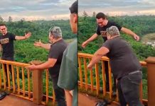 Padre salva a su hijo de lanzarse desde un puente en el último segundo