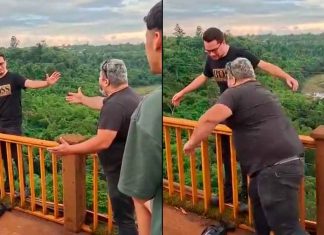Padre salva a su hijo de lanzarse desde un puente en el último segundo