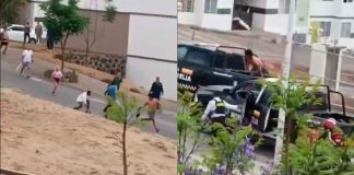 VIDEO | Acorralan a sujeto tras fuerte riña en Campo Nubes y él mismo pide ser detenido