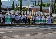 Jubilados de la CFE protestan en Morelia para exigir pensiones dignas