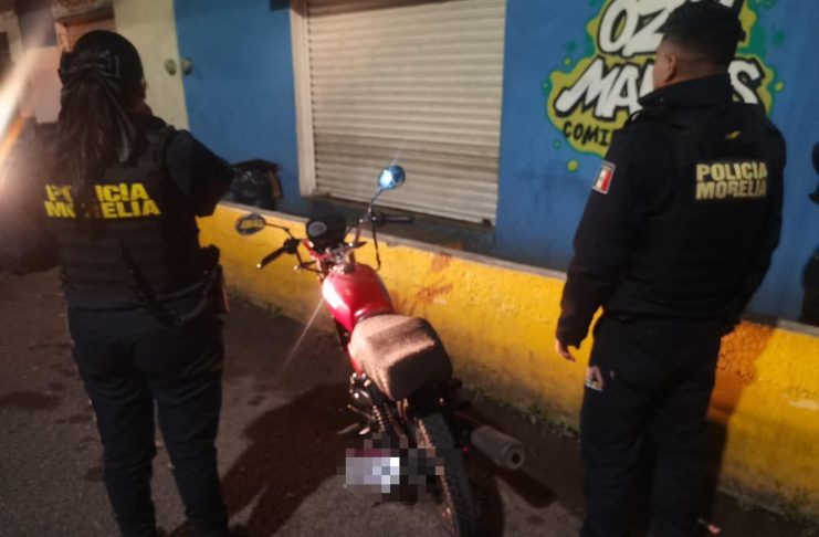 Recupera Policía Morelia motocicleta con reporte de robo en la colonia Centro