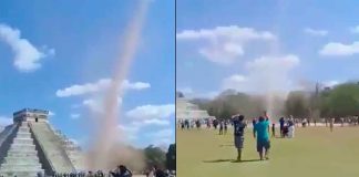 #VIDEO Remolino sorprende a turistas en Chichén Itzá; desata teorías en redes