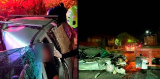 Destroza su vagoneta al chocar contra plataforma de tráiler estacionado, en Zamora