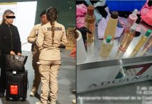 Detienen a colombiana con droga en frascos de cosméticos en el AICM