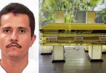 Exhiben ataúd dorado idéntico en el que habría sido sepultado “El Mencho”