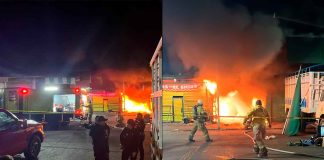Empistolados incendian local de máquinas tragamonedas en la Central de Abastos de Morelia