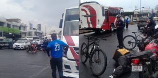 Motorepartidora queda herida tras ser impactada por camión en la Madero Poniente de Morelia