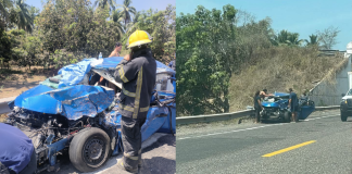 Tres lesionados tras aparatoso choque de frente en la autopista Siglo XXI
