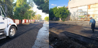 Carlos Soto encabezó acciones de rehabilitación en el carril poniente de la calle Rubén C. Navarro en Zamora