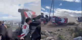 #VIDEO // Auto vuelca en Rally: un espectador muerto y varios heridos