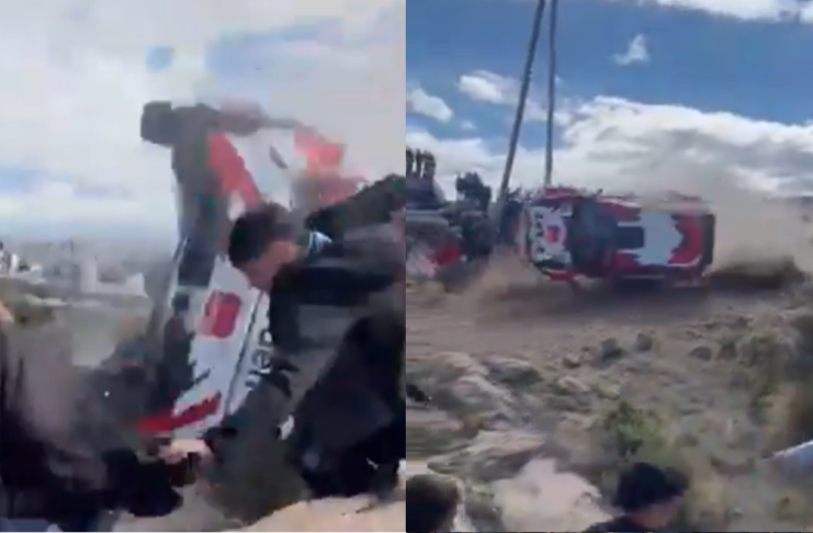 #VIDEO // Auto vuelca en Rally: un espectador muerto y varios heridos